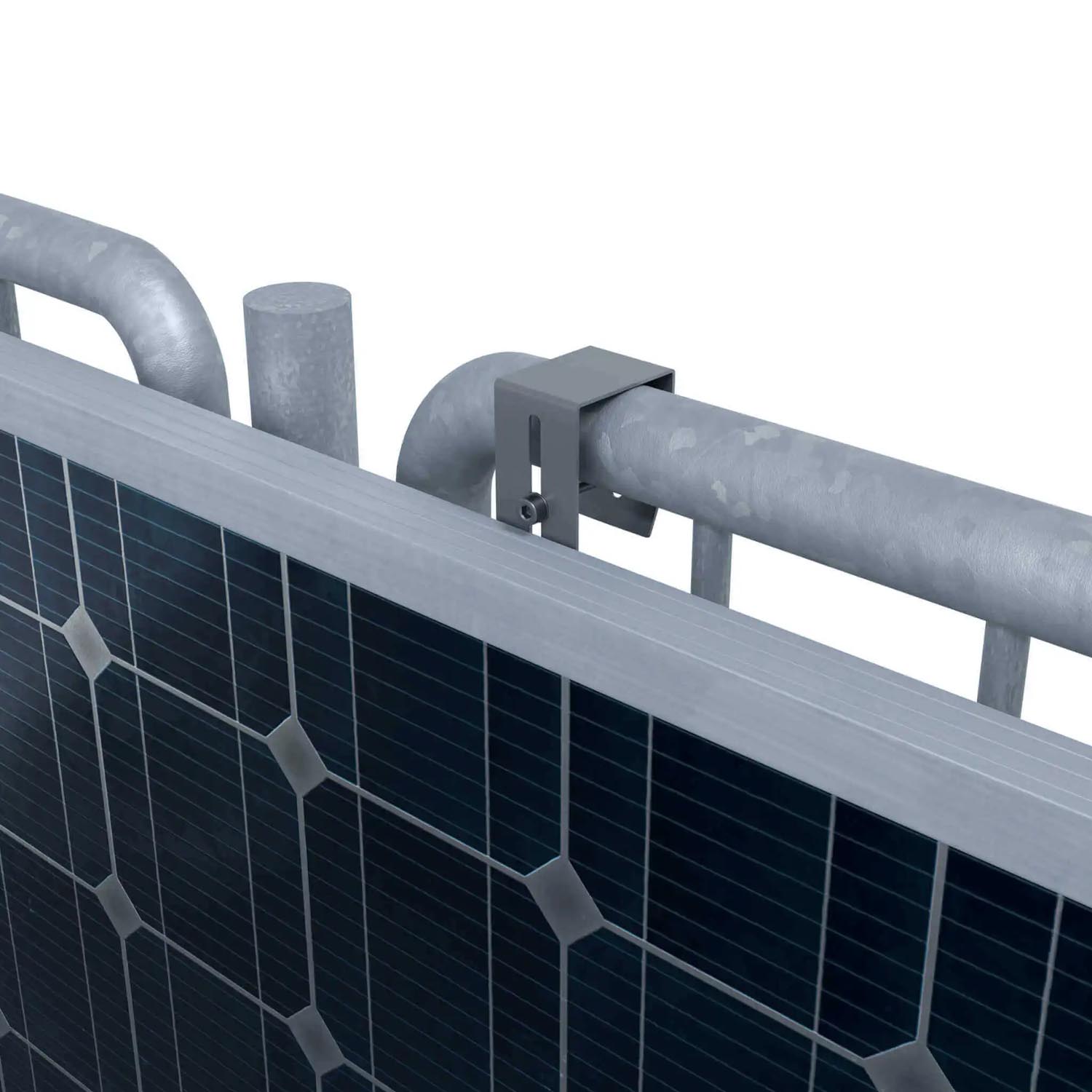 Balkonkraftwerk Befestigung Solar Haken für Balkon 50mm | 70mm | 100mm (eckig)